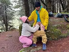 Stepmom i want to fuck you - busty stepmom sucks her stepsons cock and puts it in her pussy in the field 😈