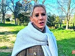 Victoria, a European cougar, explores her fantasies in lingerie with a blonde amateur touch.