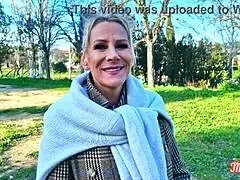 Victoria, a European cougar, explores her fantasies in lingerie with a blonde amateur touch.