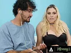 Worried milf christie stevens lets gamer 18yo teen fuck her to exercise