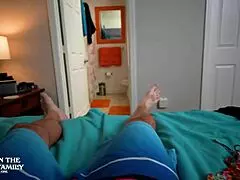 Stepmom's bikini makes me cum!