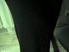 secretary teases with long legs in a tight slit skirt, driving coworkers wild at the office