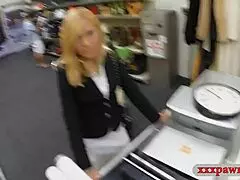 Yo, hot blonde milf gets pounded by pawn keeper on cam!