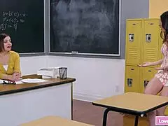 Hey teacher, why rub your student's pussy during lesbian lessons?