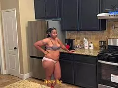 big booty stepmom alone with stepson sticks his big cock in her until cum fills her belly