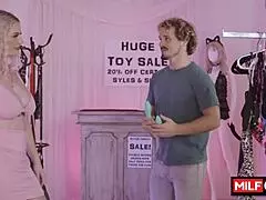 Busty blonde seduces with amazing natural boobs