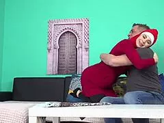 arab beauty gives an incredible blowjob on new rug