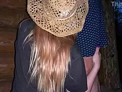 Sex at the barn with a pregnant MILF in the open
