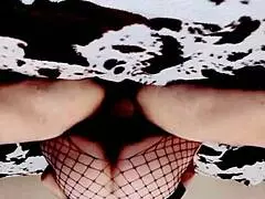 mature skinny women and a muscular man get intimate while filming their amateur session.