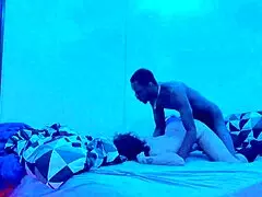 Thick Latina milf sucks big black cock.