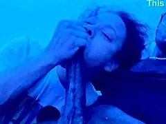 Thick Latina milf sucks big black cock.