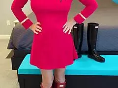 Redhead Milf In Roleplay With Shoes Boots And Fetish Dress