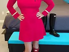 Redhead Milf In Roleplay With Shoes Boots And Fetish Dress