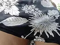 Nicoletta Squirts Hard in Her Garden While Wearing Sexy Lingerie