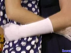 British MILF gets her pussy licked by UK babe in stockings 😍