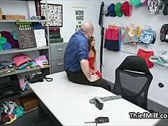 hot asian milf fucked in the security guards backroom