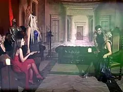 amy azurra and denice k host wild sex party with group anal orgy