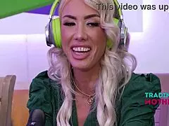 Step family podcast goes wild, step moms sucking cock for views