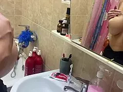 Spying on stepsister bathing