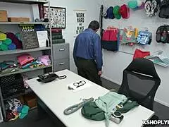 does the security guard mouth fuck the shoplifter babe emma starletto at work?