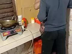 Bangla couple gets steamy in kitchen with doggy action