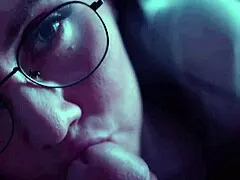 Beautiful Girl Sucks Her Man's Monster Cock Sloppily. Deepthroat Gagging Cum.