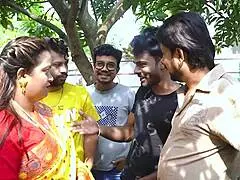Desi Mallu Bhabhi Takes Hardcore Sex in Multiple Positions with Four Local Boys—Gangbang!