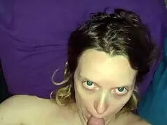 milf receives facial after face fucking