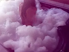 Tattooed Brunette Baths While Guy In Feminine Clothing Fucks Her Pear-Shaped Ass