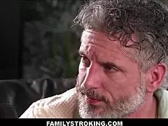 Cute Teen Stepdaughter in Familystroking Scene