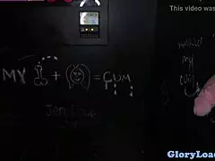 milf gags on big black cock at gloryhole