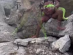 ⭐️ i seduced the cute tourist guard and fucked him doggystyle on the rock 😏