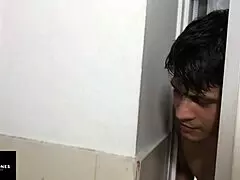 sliding my thick cock deep into my stepsister in the bathroom