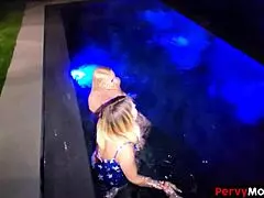 Mom SHOWS girlfriend the HOUSE and they RELAX in the POOL