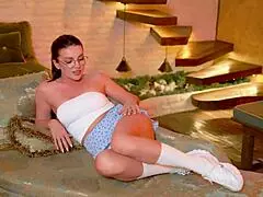 Milf in glasses and mini skirt seeks hot encounter