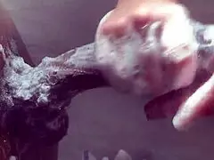 Horny White Girl Worships Huge Black Cock