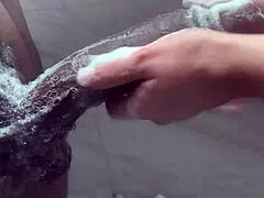 Horny White Girl Worships Huge Black Cock