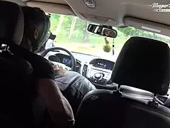 behind the scenes: nympho wife julia north's quick anal fuck in the forest.