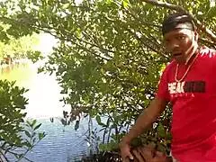 Quickie at the beach with monster cock deepthroat