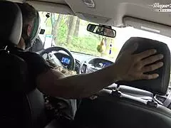 behind the scenes: nympho wife julia north's quick anal fuck in the forest.