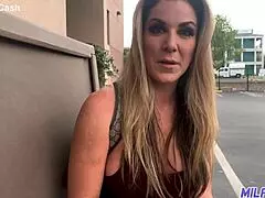 Dirty blonde bombshell gives up her sexy milf ass and tits to a horny stud