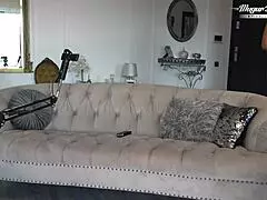 Busty Odette is having a steamy sexdate backstage with deepthroat action.