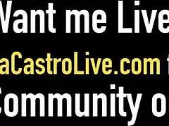 Angelina Castro, the Cuban BBW, strapon fucks Asian Cristi Ann in Florida