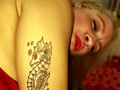 Skinny MILF tries anal creampie with big cock on sofa