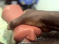huge thick black dick guy creams throat toy in a sneak peak