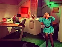 In the hospital, Granny Nurse Chapel Borg acts as a slut sucking cock deeply.