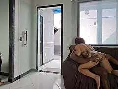 Friend surprises by eating big pussy and fucking ass hard