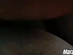 Rainy morning hard fuck with big black cock ends in deep creampie