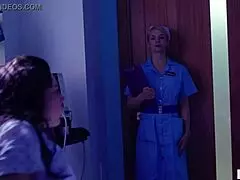 Strange hospital scene with lesbian nurses and doctors Whitney Wright, Casey Calvert, Ryan Keely, and Sarah Vandella.
