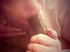 Curvy Brunette Milf Gives Sloppy Blowjob To Monster Cock In Garage